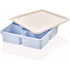 BUFFER® 5 Bölmeli Kare Plastik Kapaklı Saklama Kabı Beslenme Kutusu