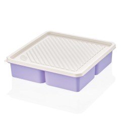 BUFFER® 5 Bölmeli Kare Plastik Kapaklı Saklama Kabı Beslenme Kutusu