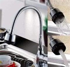BUFFER® Oynar Başlıklı 2 Fonksiyonlu Spiral Musluk Başlığı Mutfak Hortumu