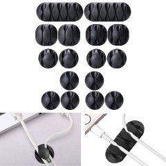 BUFFER® Çok Amaçlı Kablo Tutucu Akrilik Güçlü Yapışkanlı Organizer Düzenleyici 16 Parça Set Kolay Kullanımlı