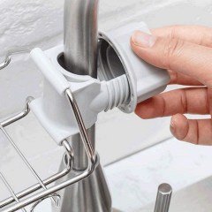 BUFFER® Paslanmaz Çelik İki Katlı Mutfak ve Banyo Organizer Musluk Sabunluk Şampuanlık Rafı