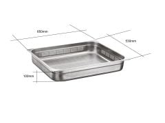 Kayalar 2/1-100 Delikli Küvet Gastro Paslanmaz Çelik