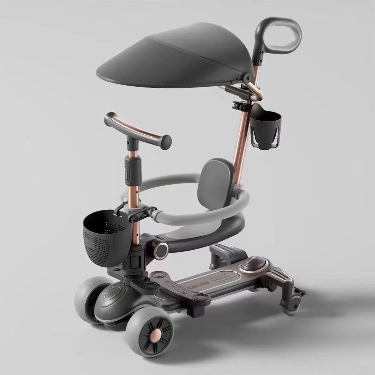 KM613 Tenteli Korumalı Sesli Scooter 3IN1 -Can Oyuncak