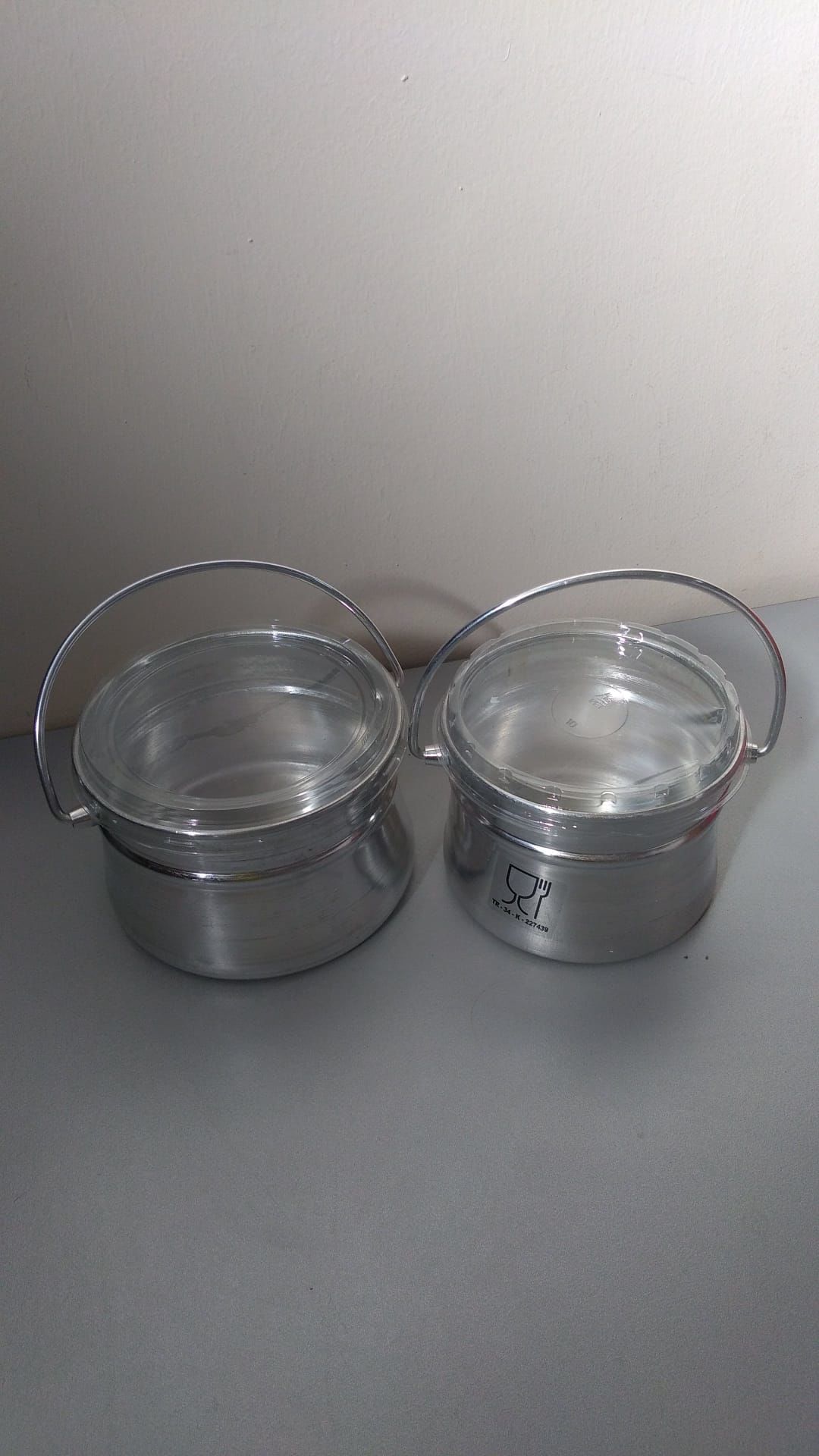 2'li Bakraç Yoğurt Mayalama Kabı Alüminyum Kase 750+500 gr