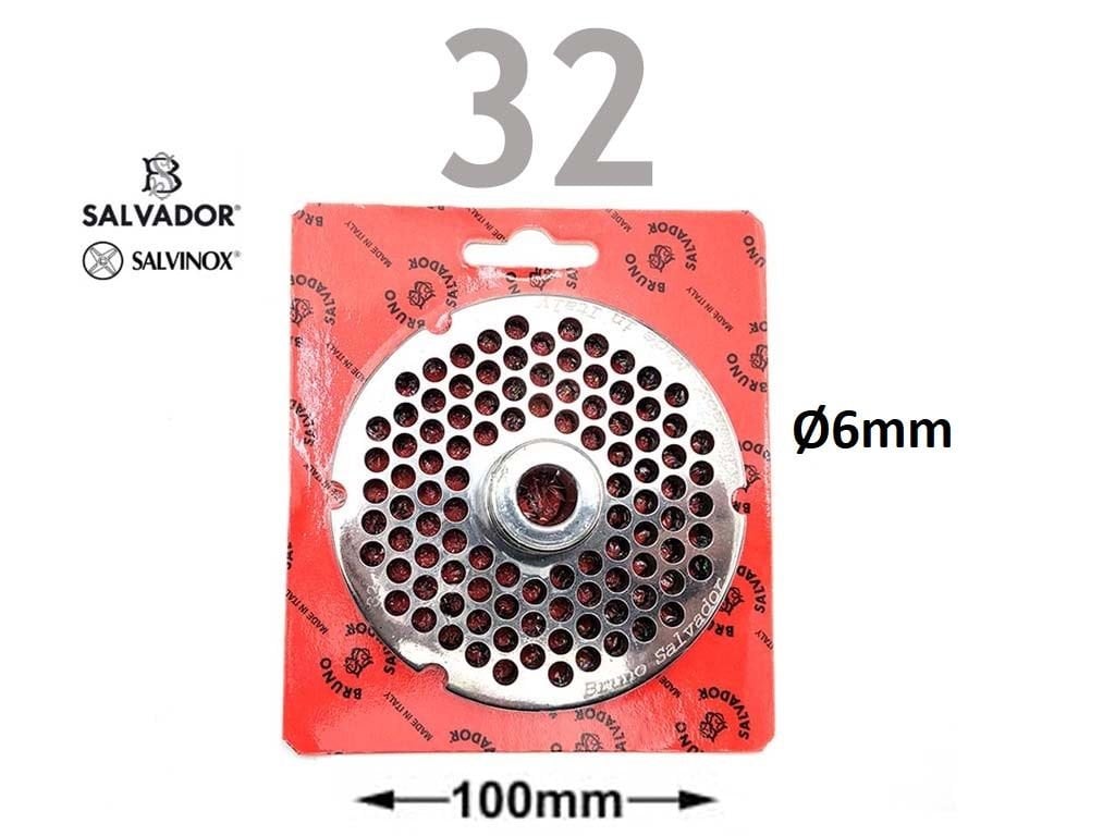 Salvador Kıyma Makinası 32 Aynası Süzgeç Süzgeç (Paslanmaz) 6mm