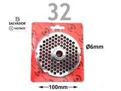 Salvador Kıyma Makinası 32 Aynası Süzgeç Süzgeç (Paslanmaz) 6mm