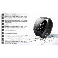 BUFFER® Bluetoothlu Dokunmatik Akıllı Saat M-26 Model Adımsayar Saat