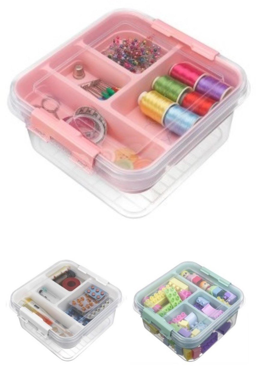 BUFFER® Kapaklı Çok Amaçlı 5 Bölmeli Eşya Düzenleyici Organizer Kutu