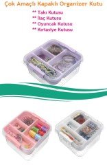 BUFFER® Kapaklı Çok Amaçlı 5 Bölmeli Eşya Düzenleyici Organizer Kutu