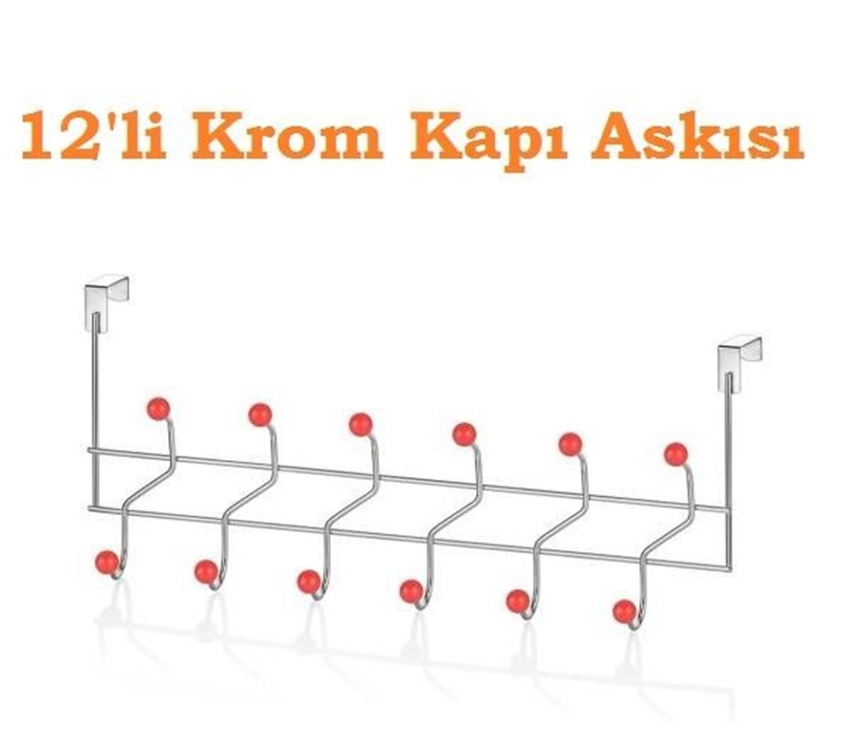 BUFFER® 12 li Krom Kapı Arkası Metal Askı