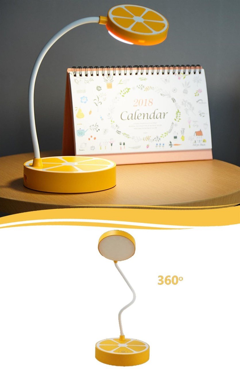BUFFER® Portakal Tasarımlı Masaüstü Dokunmatik Şarjlı Led Çalışma Lambası