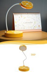 BUFFER® Portakal Tasarımlı Masaüstü Dokunmatik Şarjlı Led Çalışma Lambası