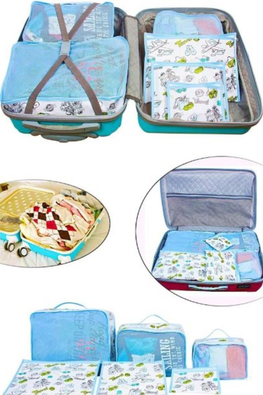 BUFFER® Seyehat Tipi Bavul İçi Eşya Düzenleyici Organizer Çanta 6 Adet