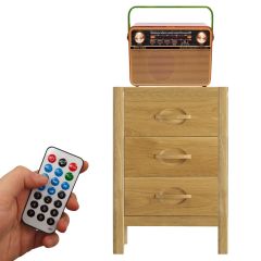 BUFFER® 505B Dekoratif Eskitme Nostalji Uzaktan Kumandalı Radyo Usb/Aux/Hafıza Kartı/Bluetooth/Şarjlı