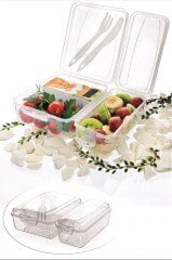 BUFFER® Takeaway Ergonomik Asorti Çatal Bıçaklı Pratik Yoğurt Saklama Kabı