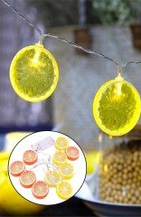 BUFFER® 1,5 Metre 10lu Limon Dilimi Şeklinde Dekoratif Dolama Led Aydınlatma