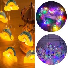 BUFFER® Pilli Renkli Peri Led Aydınlatma 5 Metre RGB Led ve Gökkuşağı Pilli Şerit Led Gece Lambası