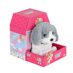 4247 Sesli Hareketli Peluş Köpek Gri -Sunman