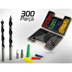 BUFFER® 300 Parça Özel Çantalı Asorti Dübel ve Ahşap Beton Metal Matkap Ucu Delme Tamir Tadilat Seti