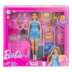 HPL78 Barbie'nin Kıyafet ve Aksesuar Askısı Oyun Seti