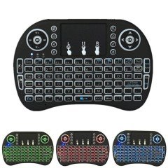 BUFFER® Işıklı Kablosuz Şarjlı Mini Türkçe Q Klavye Smart TV PS3 Dokunmatik Mouse