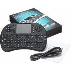 BUFFER® Işıklı Kablosuz Şarjlı Mini Türkçe Q Klavye Smart TV PS3 Dokunmatik Mouse