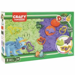 S02003618 OYUN KUM SET DINO 2X125GR.MOR/YŞL.11PRÇ