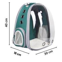 BUFFER® Şeffaf Astronot Kapsül Kedi Köpek Seyahat Yolculuk Fermuarlı Hava Alan Taşınabilir Sırt Çant