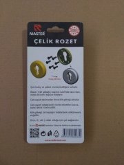 Master Çelik Rozet - Çelik Kapı Kilit Güçlendirme - Kolay Montaj Hırsız Güvenlik Sistemi (Sarı)