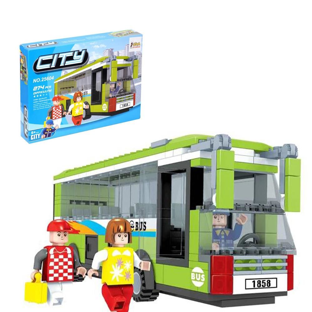 Ausını 274 Parça Oyuncak Mini Lego Oyuncak Otobüs Seti