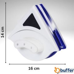 BUFFER® Güçlü Mıknatıslı Çift Cam Silici İzocam Parlak Yüzey Temizleme Silme Aparatı 18-30 mm
