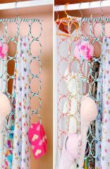 BUFFER® 28 Gözlü Pratik Halka Askı Fular Kravat Eşarp Aksesuar Askısı