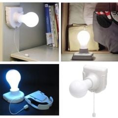 BUFFER® Pratik Pilli Aç Kapa İpli Çek Yak Taşınabilir Led Ampül Lamba