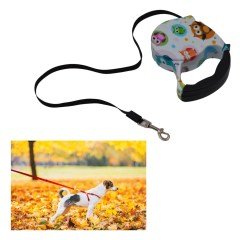 BUFFER® 5 Metre Desenli Makaralı El Frenli Otomatik Köpek Gezdirme Tasması
