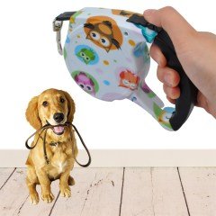 BUFFER® 5 Metre Desenli Makaralı El Frenli Otomatik Köpek Gezdirme Tasması