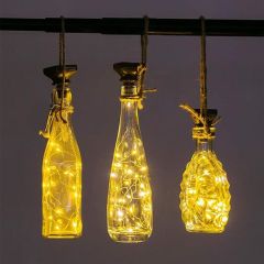 BUFFER® Güneş Enerjili Led Işık Zinciri Solar Peri Led Şişe Mantar Led (Günışığı)