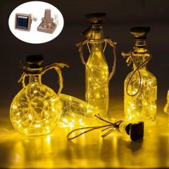 BUFFER® Güneş Enerjili Led Işık Zinciri Solar Peri Led Şişe Mantar Led (Günışığı)