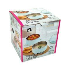 Kurch 2 Katlı Sızdırmaz Vakumlu Yemek Termosu Sefer Tası 2x0,75LT