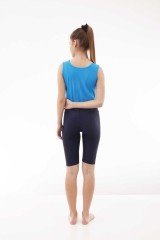 Emayo Yüzücü Mayosu Yarım Tesettür Mayo Vera 1018 Lacivert (Kolsuz) Small