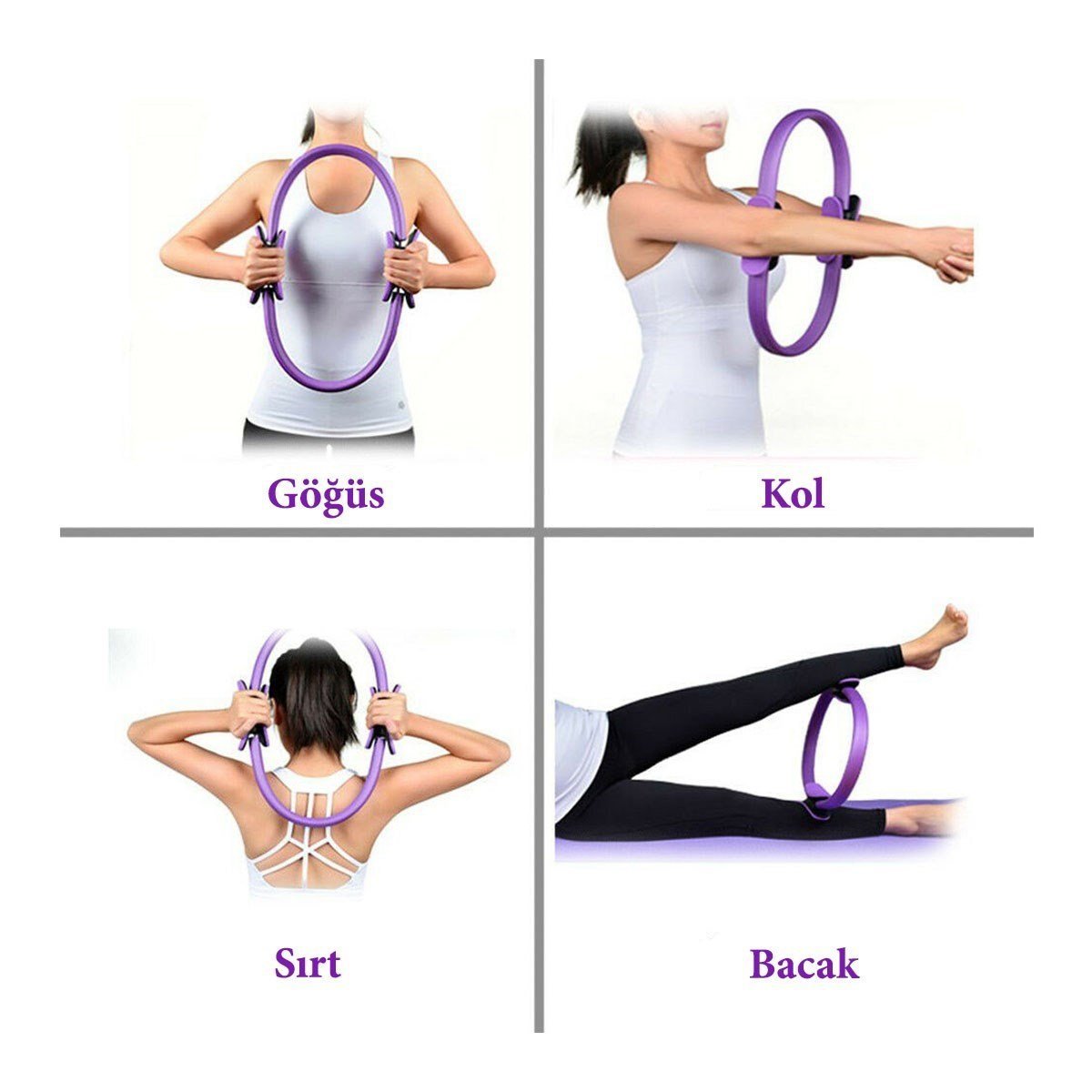 BUFFER® Profesyonel Pilates Çemberi Dairesi Spor Yoga Egzersiz Çemberi Fitness Esneme Germe Aleti
