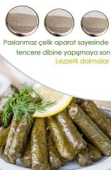 Abant Paslanmaz Çelik Dolma Altlığı Delikli Çelik Pizza Lahmacun Tepsisi 24 cm