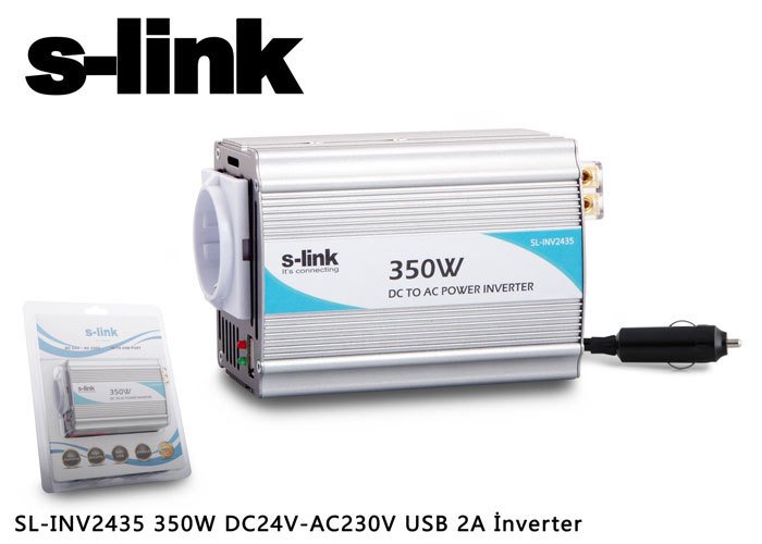 S-link SL-350W İnverter 350W DC12V-A230V Solar 12V to 220V İnvertör