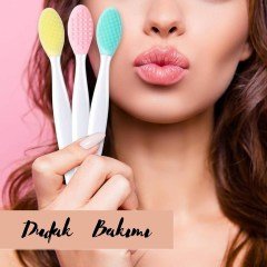 BUFFER® 2 Adet Dudak Fırçası Peeling Etkili Gözenek  Siyah Nokta Temizleyici Akne Giderici Çift Yönlü Fırça