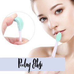 BUFFER® 2 Adet Dudak Fırçası Peeling Etkili Gözenek  Siyah Nokta Temizleyici Akne Giderici Çift Yönlü Fırça