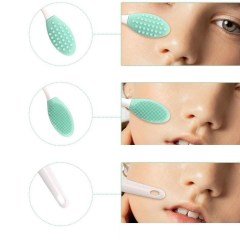 BUFFER® 2 Adet Dudak Fırçası Peeling Etkili Gözenek  Siyah Nokta Temizleyici Akne Giderici Çift Yönlü Fırça