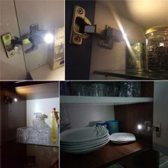 BUFFER® Gardrop Mutfak Dolap İçi Sensörlü Led Işık Aydınlatma 2li Menteşe Üstü Enerji Tasarruf Lamba