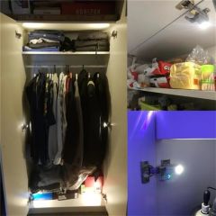 BUFFER® Gardrop Mutfak Dolap İçi Sensörlü Led Işık Aydınlatma 2li Menteşe Üstü Enerji Tasarruf Lamba