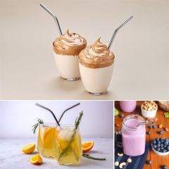 BUFFER® Metal Pipet Seti Paslanmaz Çelik Düz ,Eğik Pipet ve Pipet Temizleme Fırçası