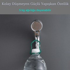 BUFFER® Banyo Duş Başlığı Tutucu Silikon Güçlü Vantuz Vakum Aparatı