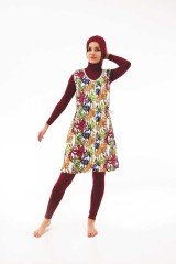 Emayo Tam Kapalı Tesettür Mayo Ayhan 5023 Bordo XL